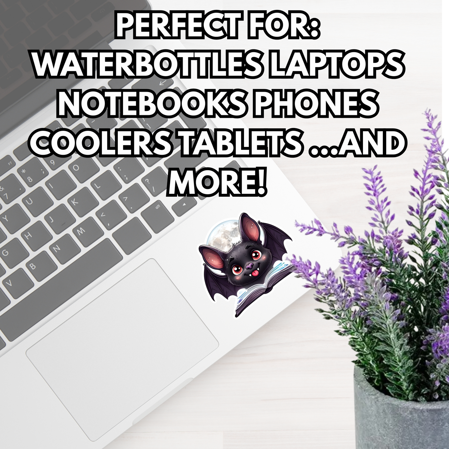 Adorable Bat Sticker - Unique Bookish Halloween Decor | Perfect for Laptops, Water Bottles & More