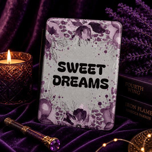 Sweet Dreams Kindle Case | Purple Floral Reader Cover