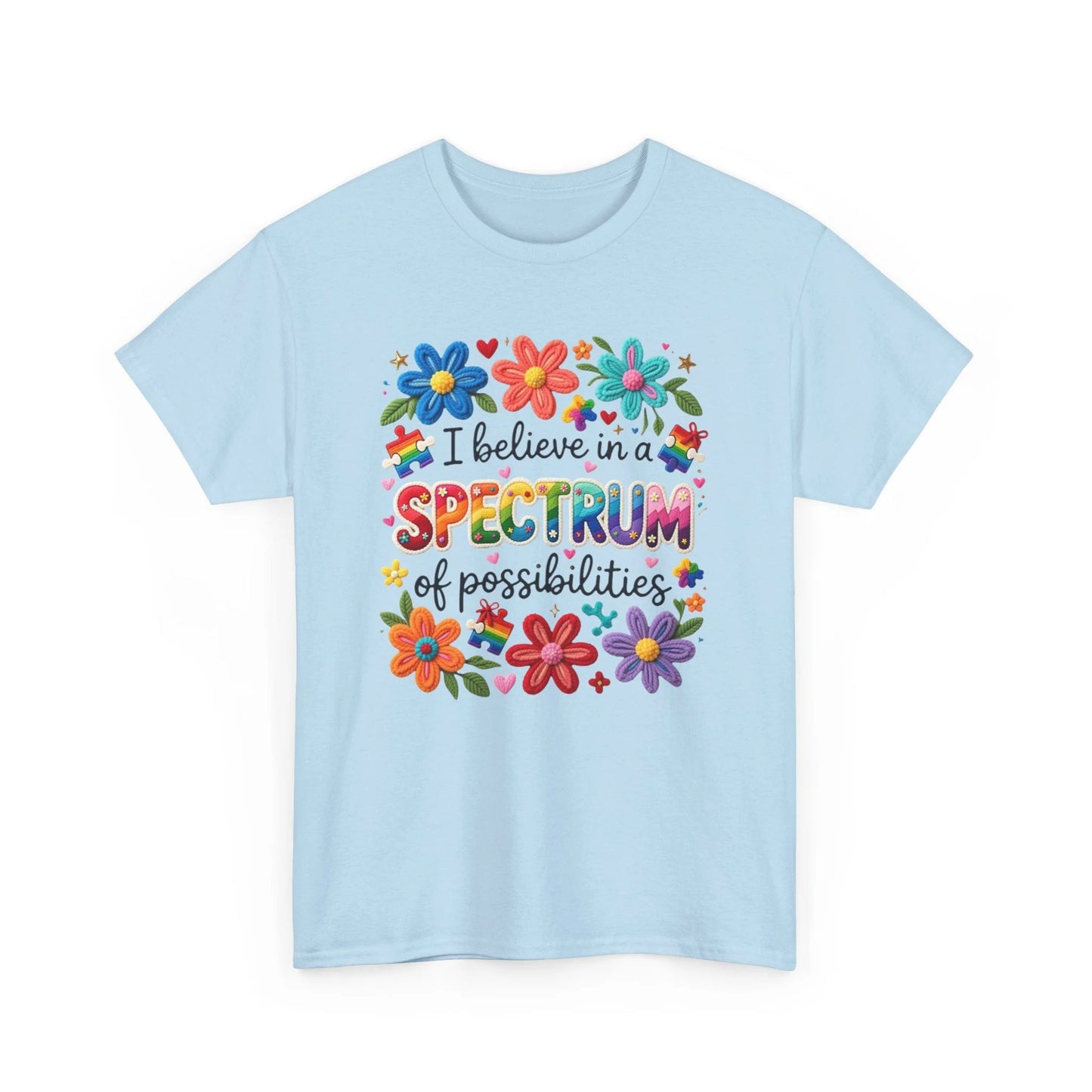 Autism Spectrum Awareness Unisex Heavy Cotton Tee – Neurodiversity Rainbow Pride Shirt by Printify