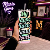 Smut Novel Gift-Ready 20 oz Stainless Steel Tumbler showing smut novel tumbler artwork with insulated stainless steel tumbler, funny book lover cup, reusable travel cup, product