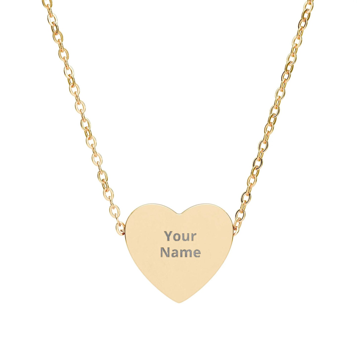 Engravable Heart Necklace — Personalized Name Pendant Gift by Printify