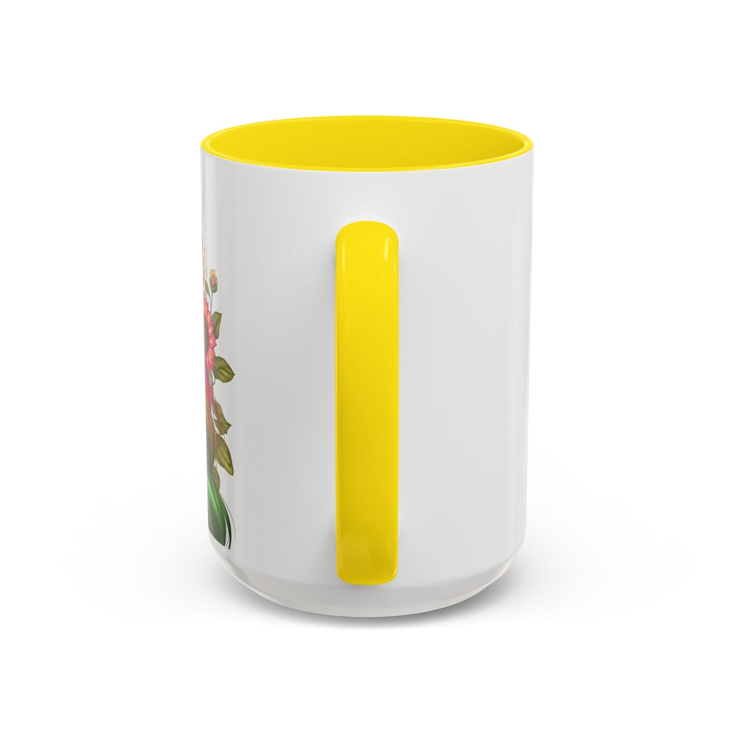 Colorful Floral Art Accent Coffee Mug - 11oz & 15oz