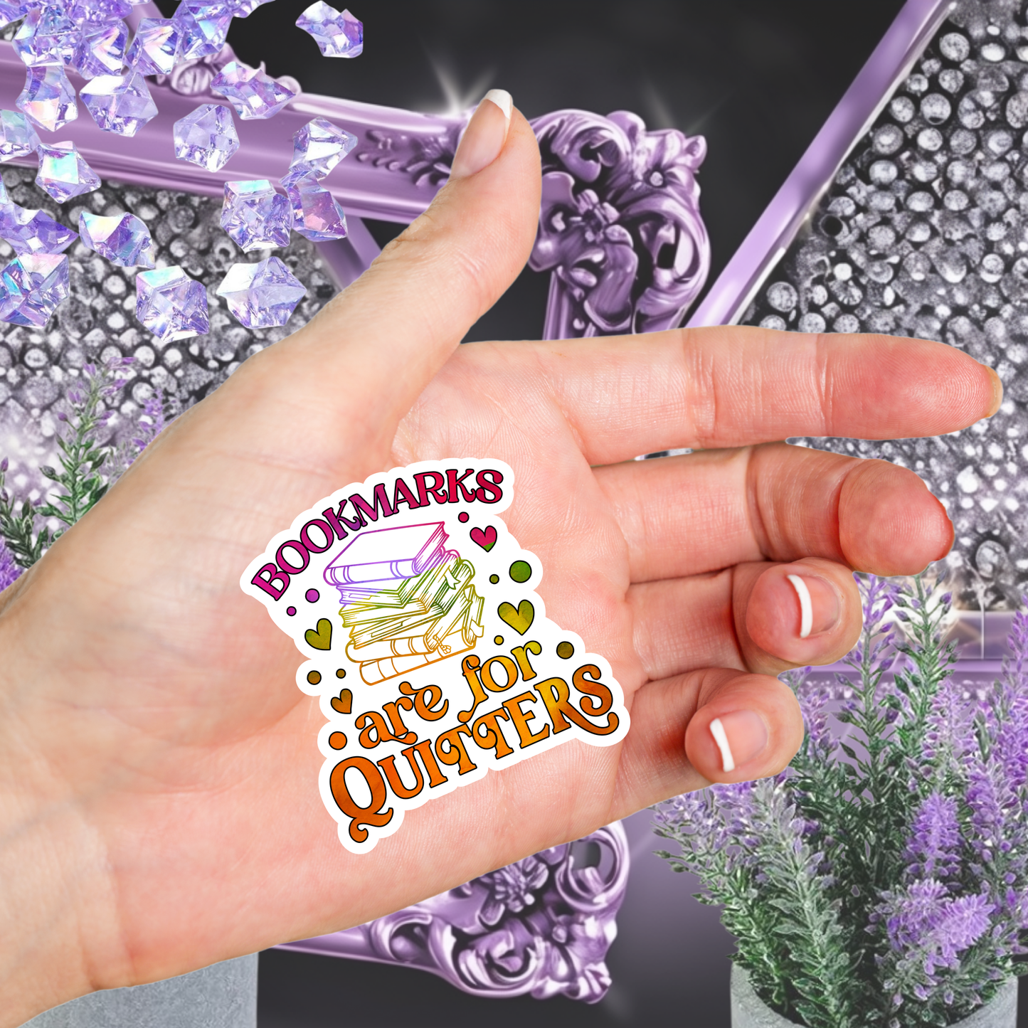 Bookmarks Are for Quitters Sticker, Bookish Sticker, Reading Sticker, Book Lover Gift, Water-Resistant Vinyl Decal