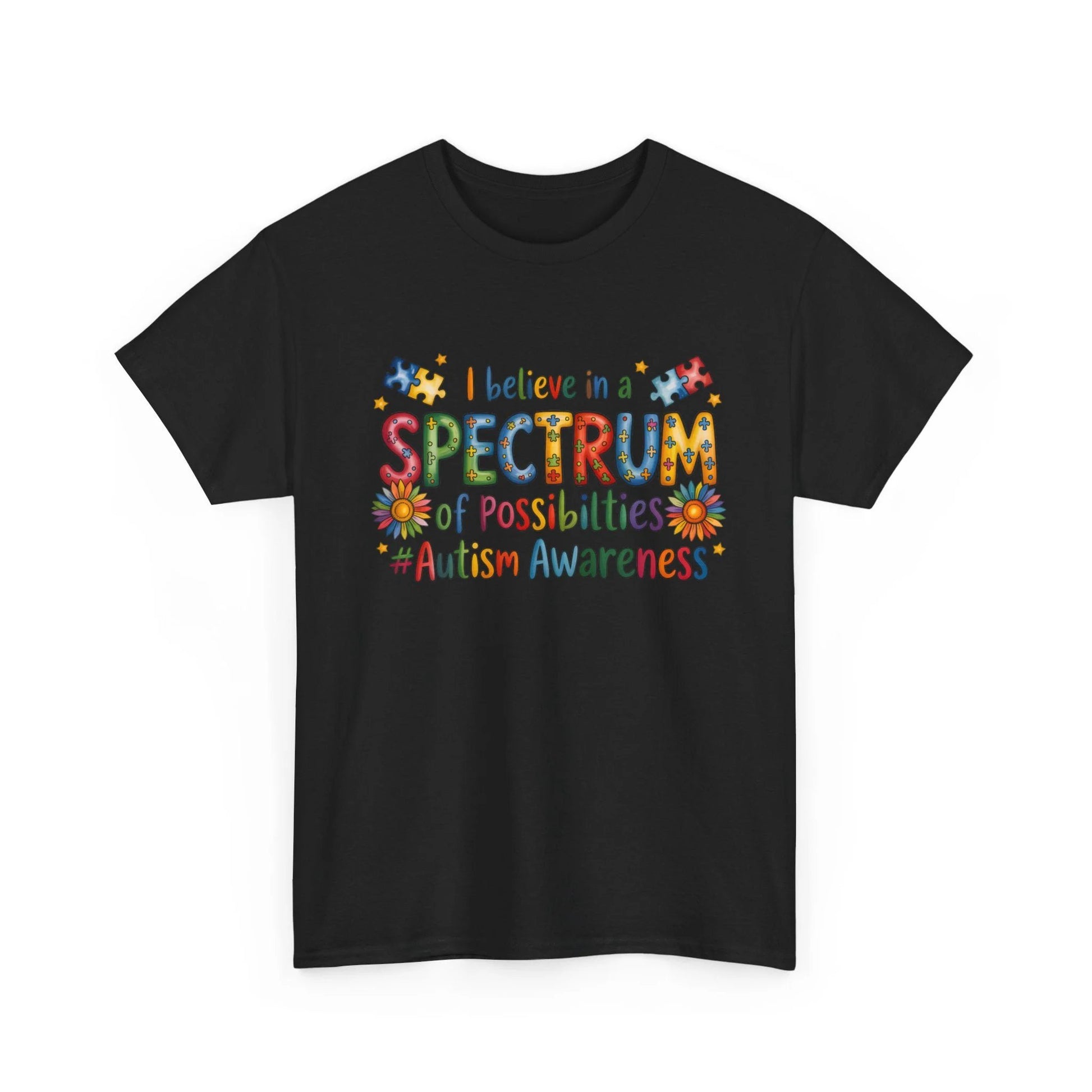 I Believe in the Spectrum Autism Awareness Unisex Heavy Cotton Tee – Neurodiversity Month Gift Shirt by Printify