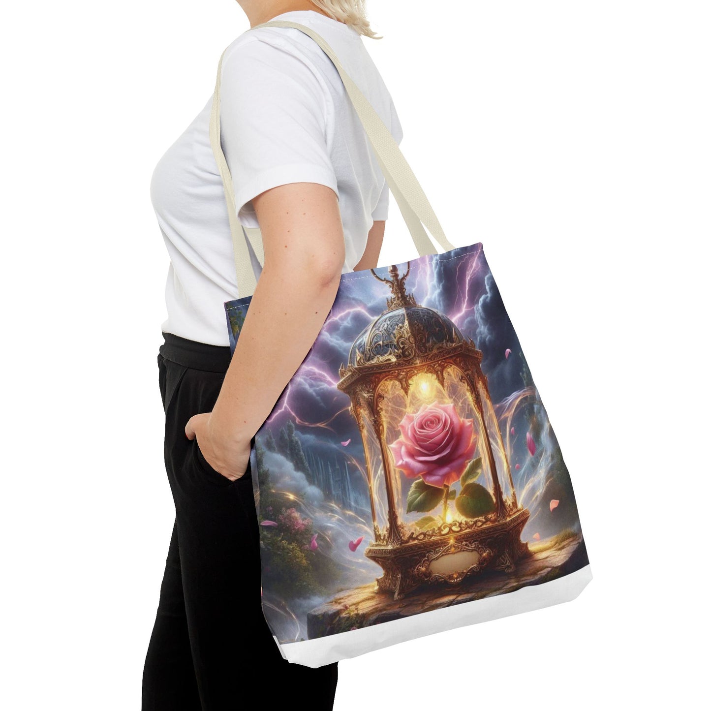 Enchanted Rose Tote Bag - Magical Fairy Tale Inspired Reusable Shopping Bag