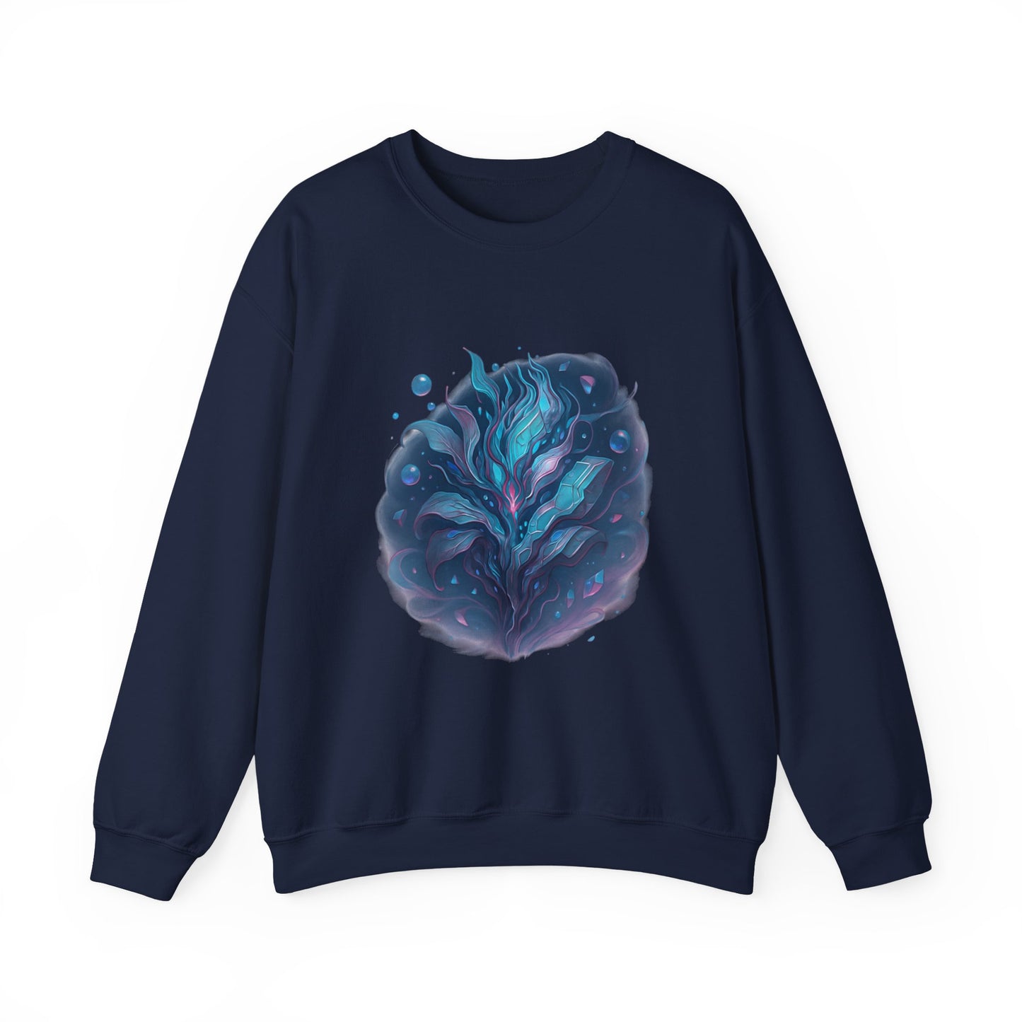 Fantasy Abstract Galaxy Leaf Sweatshirt – Trippy Cosmic Art Crewneck, Psychedelic Plant Pullover, Vaporwave Aesthetic Shirt