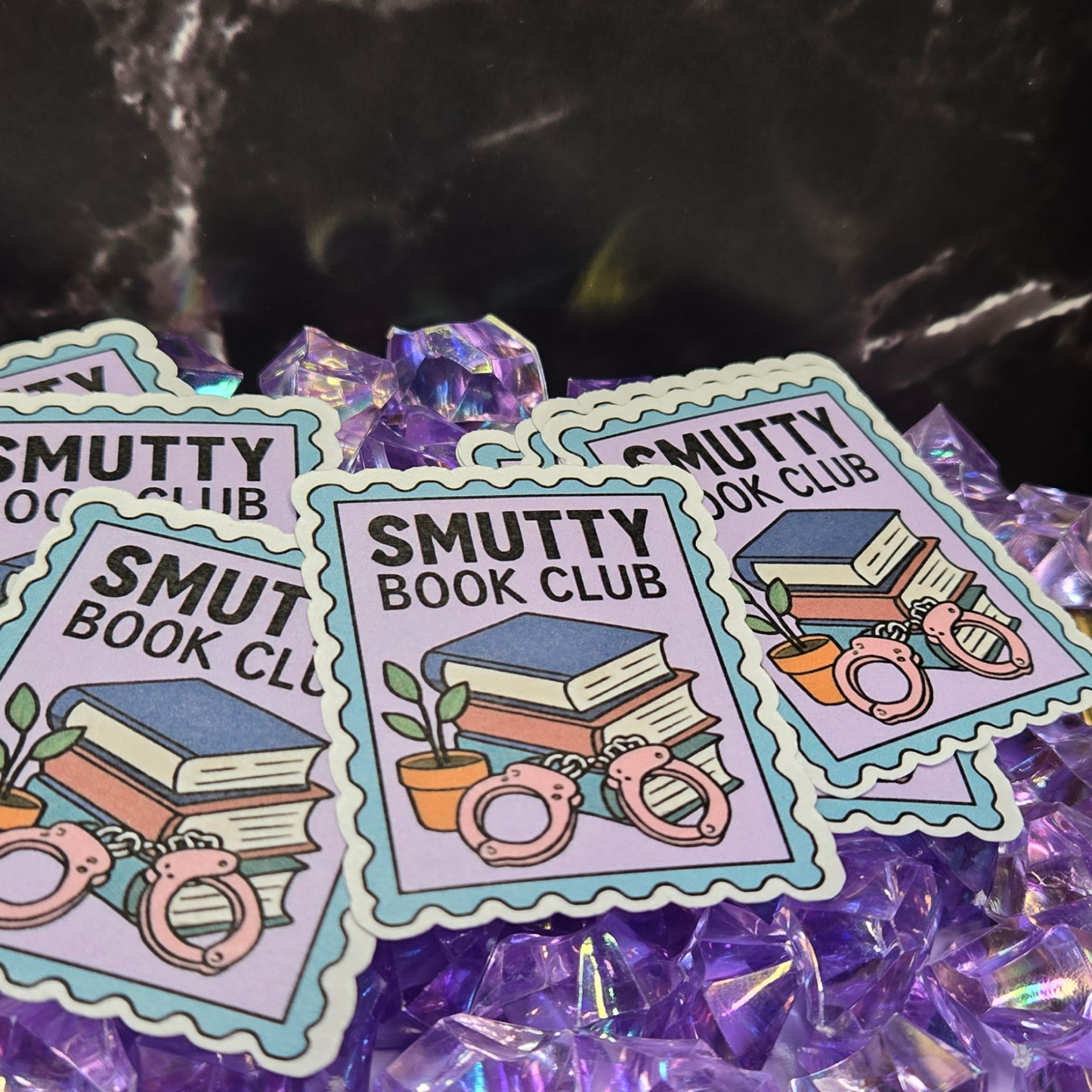 Smutty Book Club Sticker - Spicy Romance Reader & Adult Fiction Enthusiast Decal - Playful Bookish Art