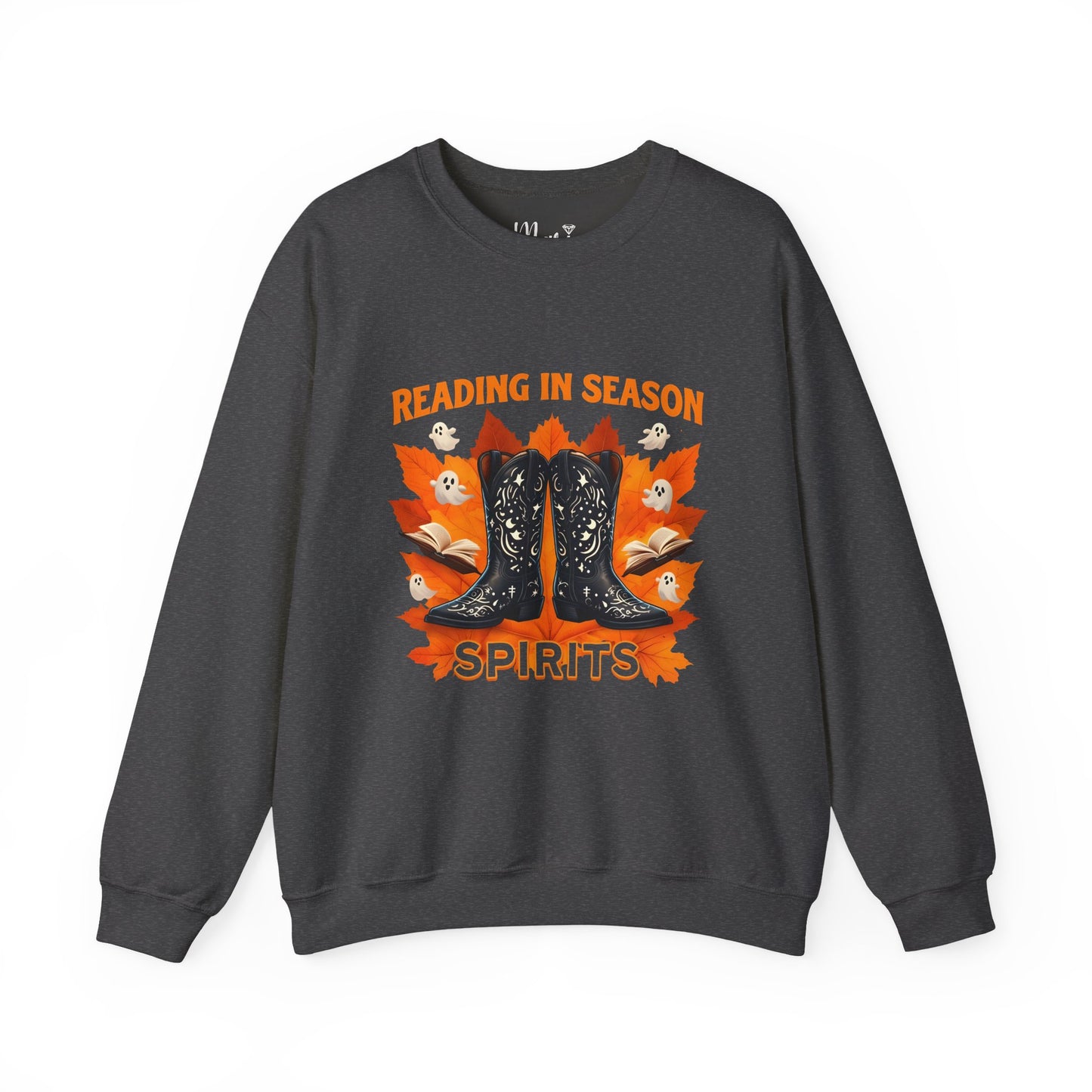 Western Book Lover Crewneck Sweatshirt, Halloween Reading Sweatshirt, Cowboy Boots Fall Vibes, Spooky Season Bookworm