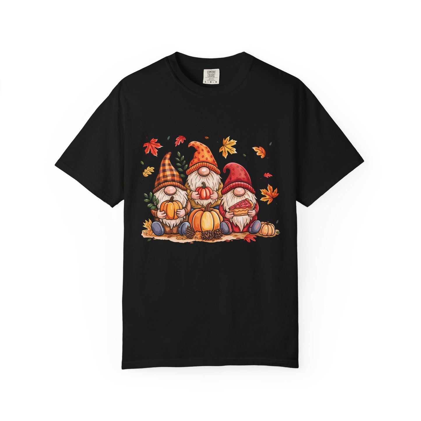 Cozy Autumn Gnomes Comfort Colors T-shirt - Thanksgiving and Fall Harvest Graphic Tee