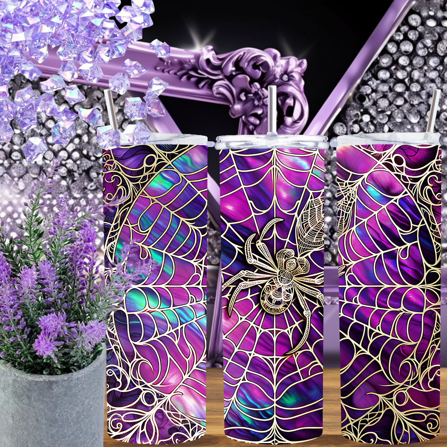 Spellbound Spider Web Halloween Tumbler – Handmade Spooky Drinkware