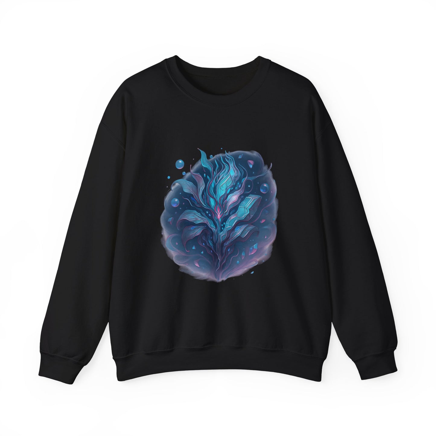 Fantasy Abstract Galaxy Leaf Sweatshirt – Trippy Cosmic Art Crewneck, Psychedelic Plant Pullover, Vaporwave Aesthetic Shirt