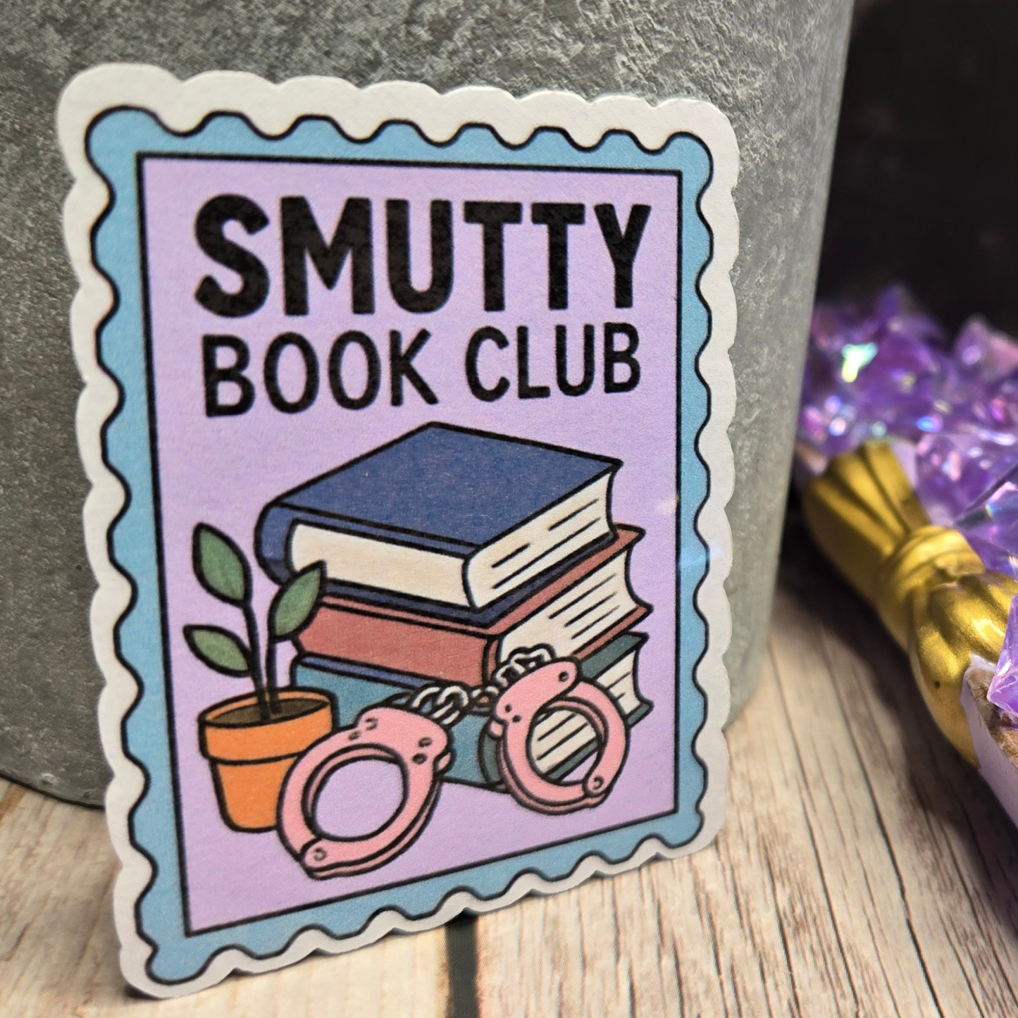 Smutty Book Club Sticker - Spicy Romance Reader & Adult Fiction Enthusiast Decal - Playful Bookish Art