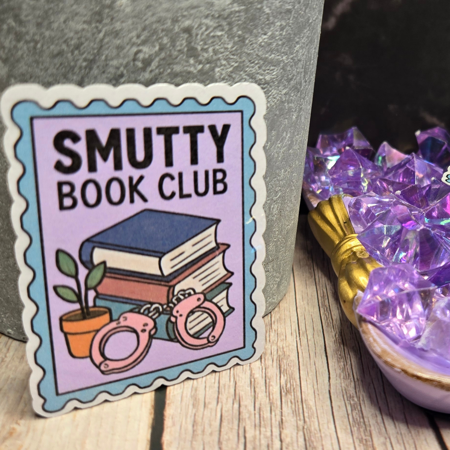 Smutty Book Club Sticker - Spicy Romance Reader & Adult Fiction Enthusiast Decal - Playful Bookish Art
