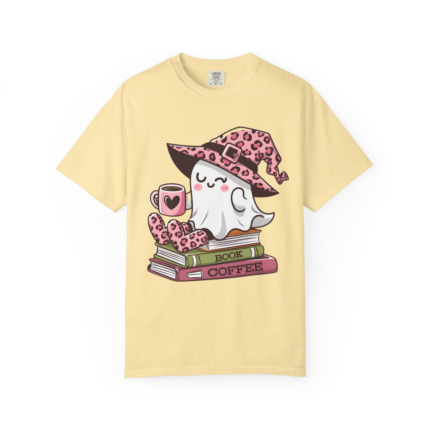 Cute Halloween Coffee Shirt, Spooky Ghost Reading Tee, Vintage Style Halloween Shirt, Cozy Ghost, Book Club Shirt