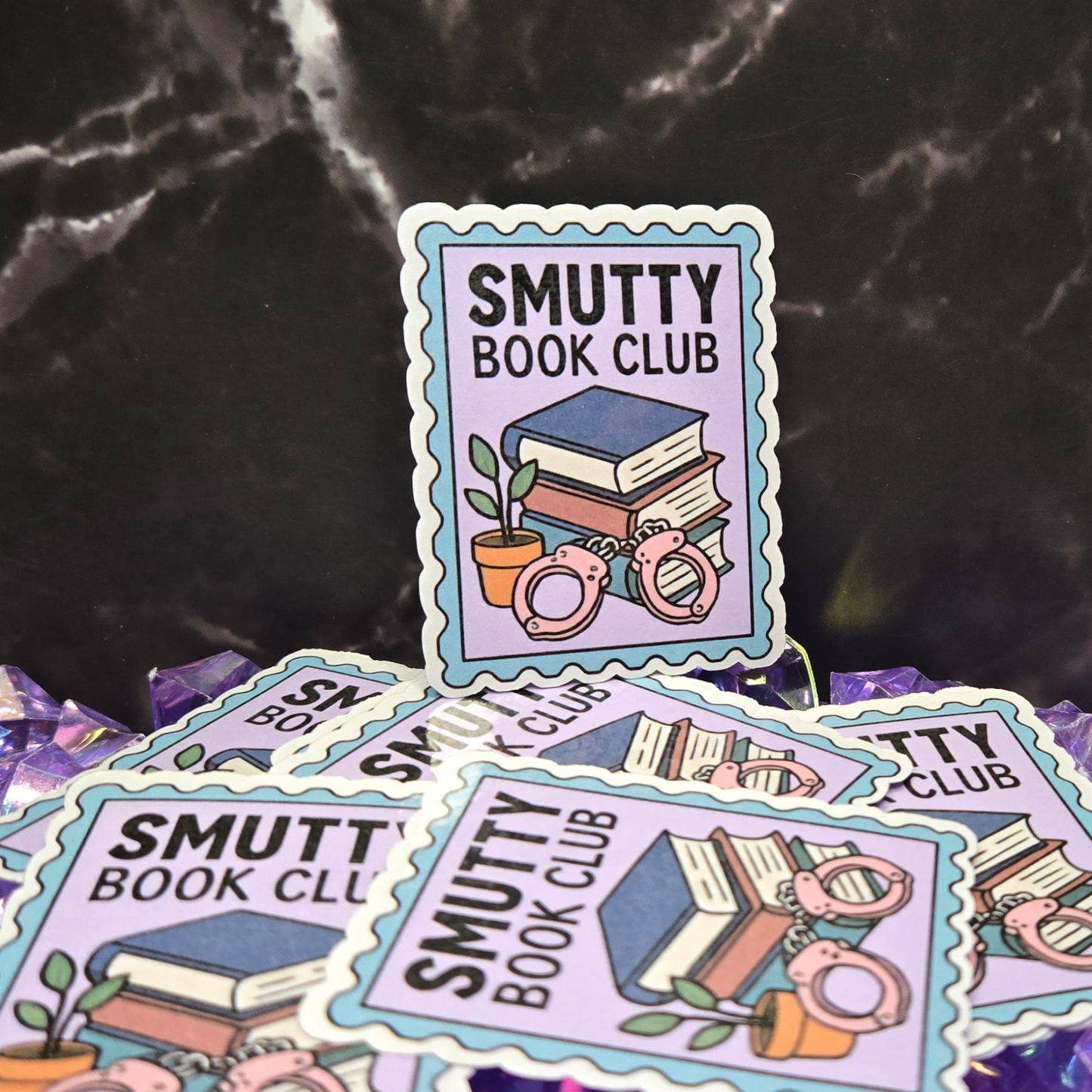 Smutty Book Club Sticker - Spicy Romance Reader & Adult Fiction Enthusiast Decal - Playful Bookish Art