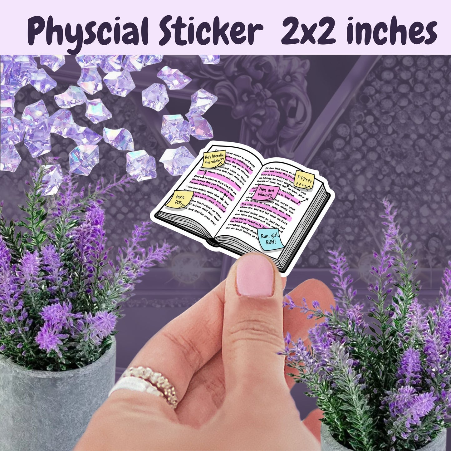 Annotated Book Sticker – BookTok Sarcastic Sticker with Sticky Notes and Highlighter – Funny Reader Sticker Gift