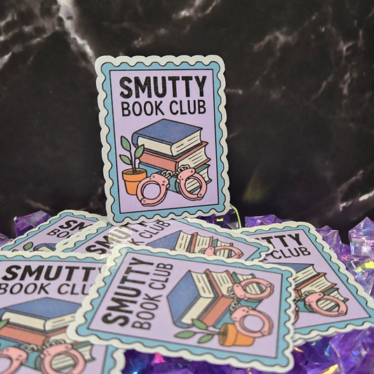 Smutty Book Club Sticker - Spicy Romance Reader & Adult Fiction Enthusiast Decal - Playful Bookish Art
