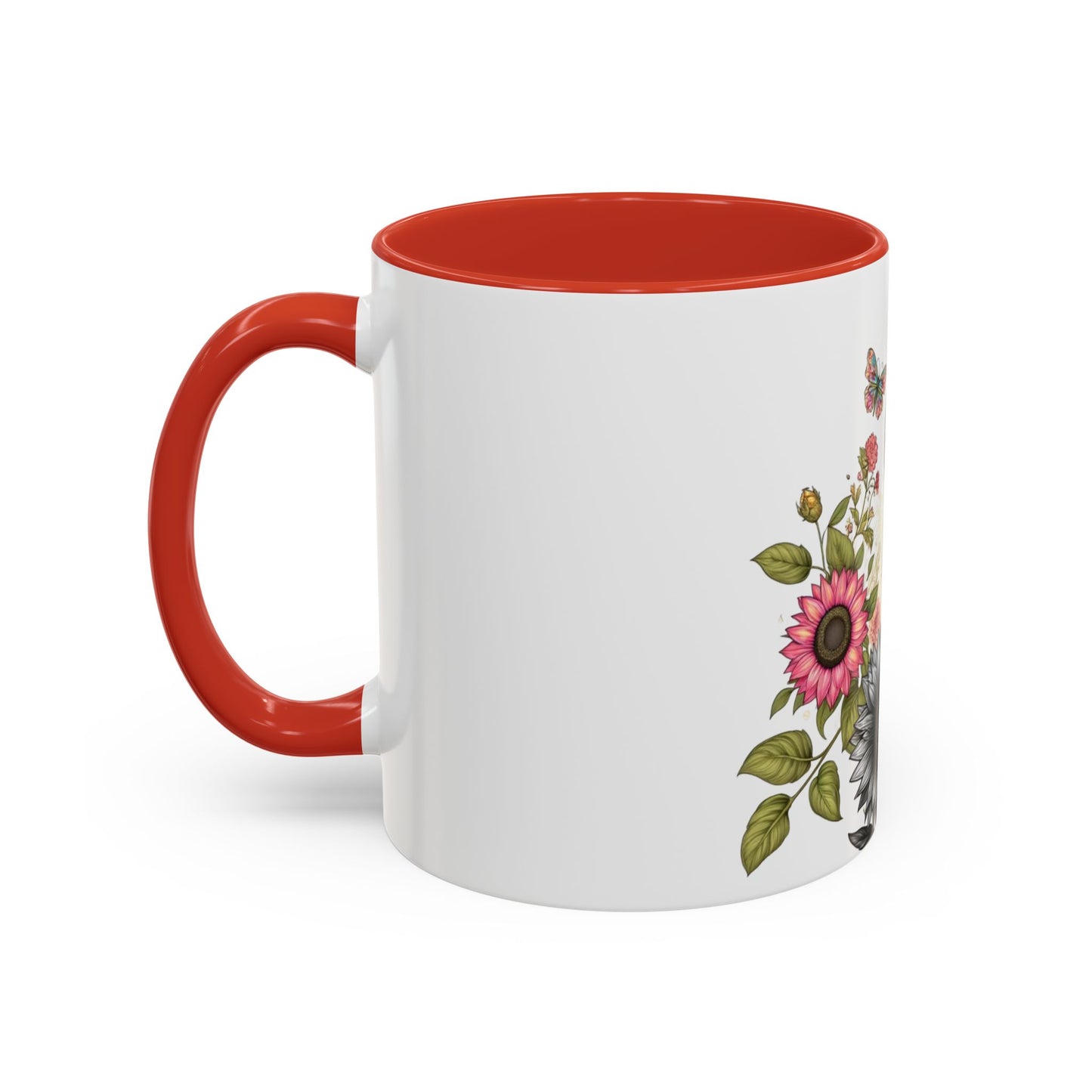 Colorful Floral Art Accent Coffee Mug - 11oz & 15oz