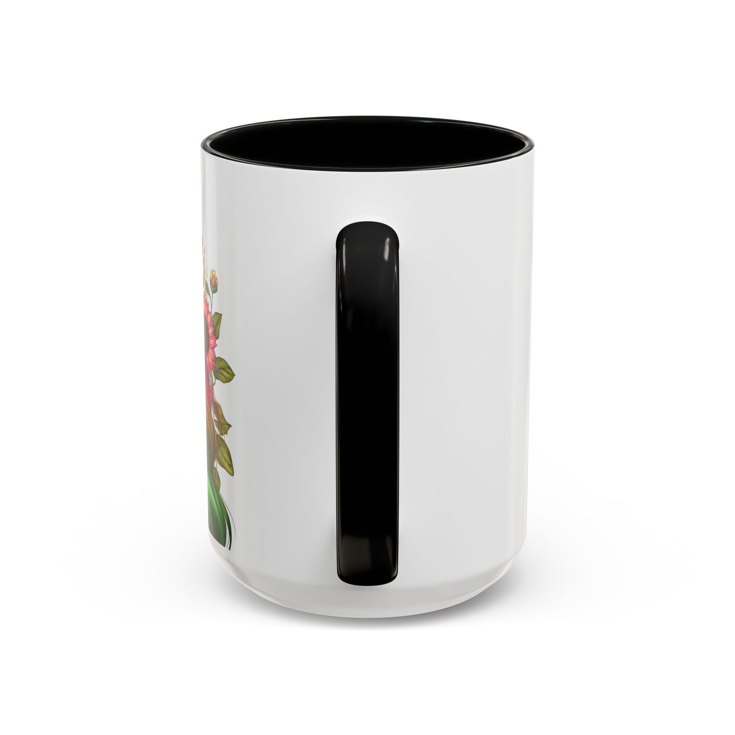 Colorful Floral Art Accent Coffee Mug - 11oz & 15oz