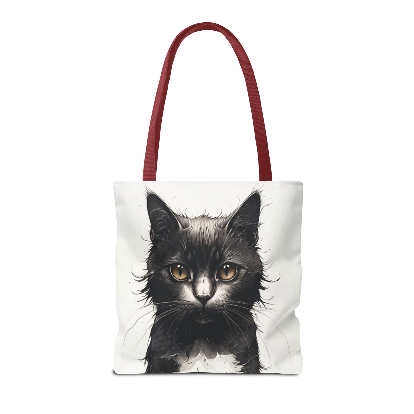 Elegant Black Cat Portrait Tote Bag - Stylish Reusable Shopping Bag for Cat Lovers