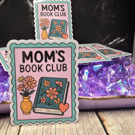 Mom's Book Club Sticker - Sweet Floral Reading Decal for Busy Moms & Book Lovers - Perfect Mother's Gift