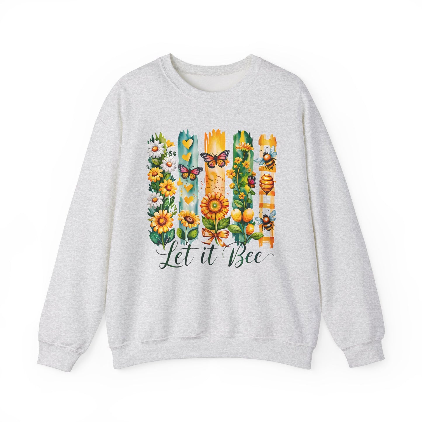 Floral & Insect "Let It Bee" Sweatshirt - Cozy Nature-Inspired Pullover