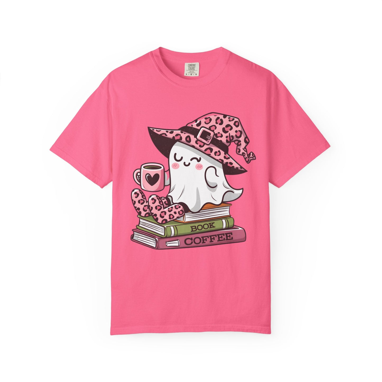 Cute Halloween Coffee Shirt, Spooky Ghost Reading Tee, Vintage Style Halloween Shirt, Cozy Ghost, Book Club Shirt