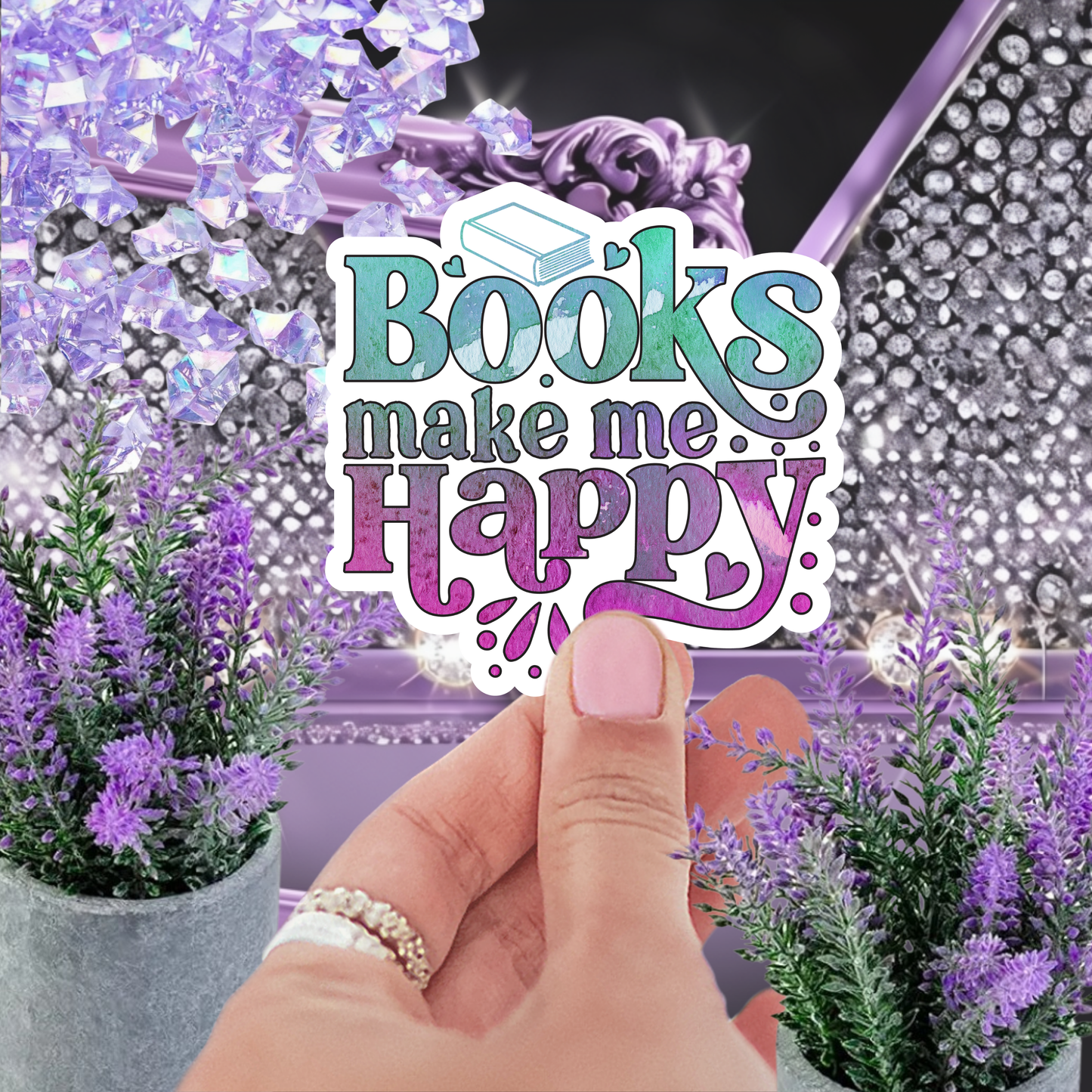 Books Make Me Happy Sticker, Book Lover Gift, Reading Sticker, Bookish Sticker, Water-Resistant Vinyl Decal