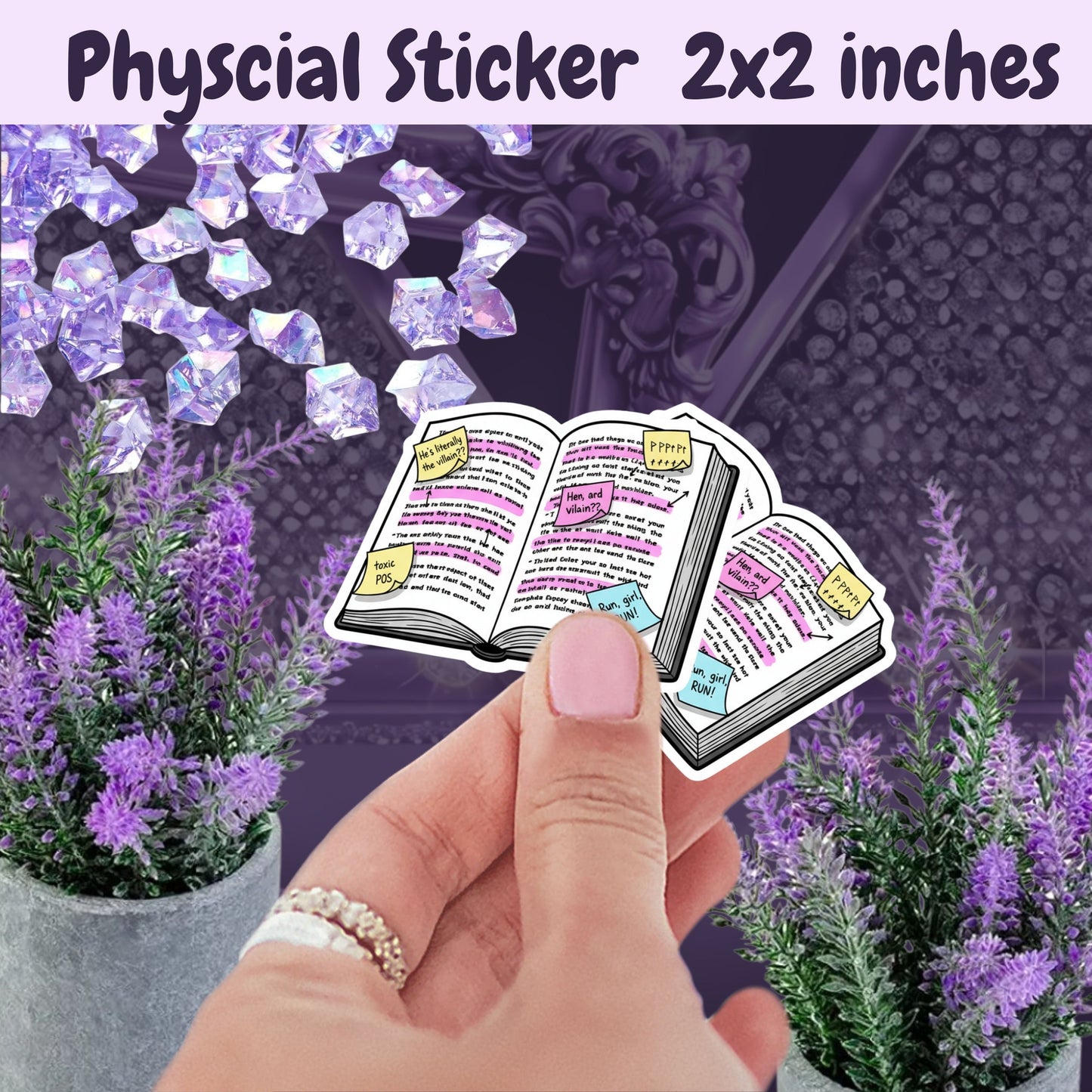 Annotated Book Sticker – BookTok Sarcastic Sticker with Sticky Notes and Highlighter – Funny Reader Sticker Gift