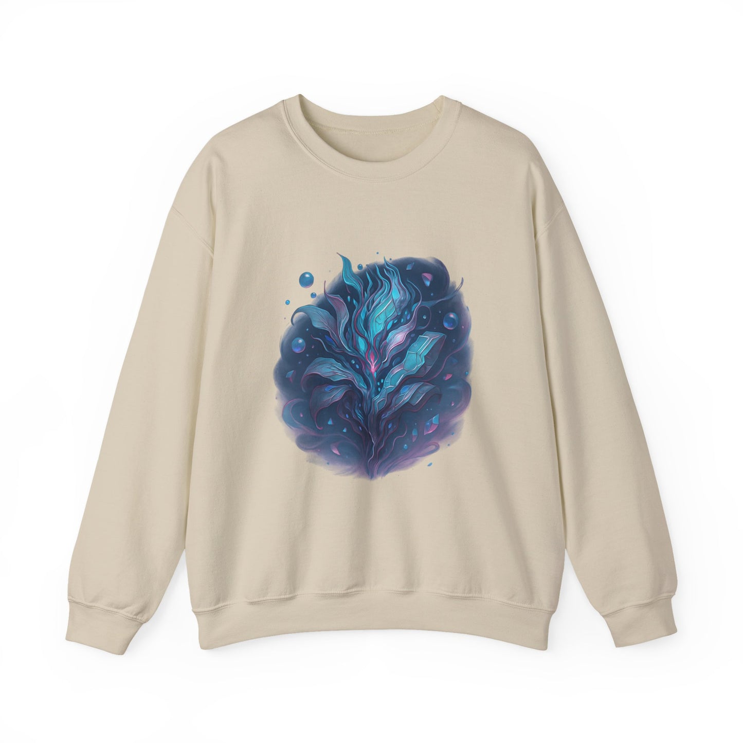 Fantasy Abstract Galaxy Leaf Sweatshirt – Trippy Cosmic Art Crewneck, Psychedelic Plant Pullover, Vaporwave Aesthetic Shirt