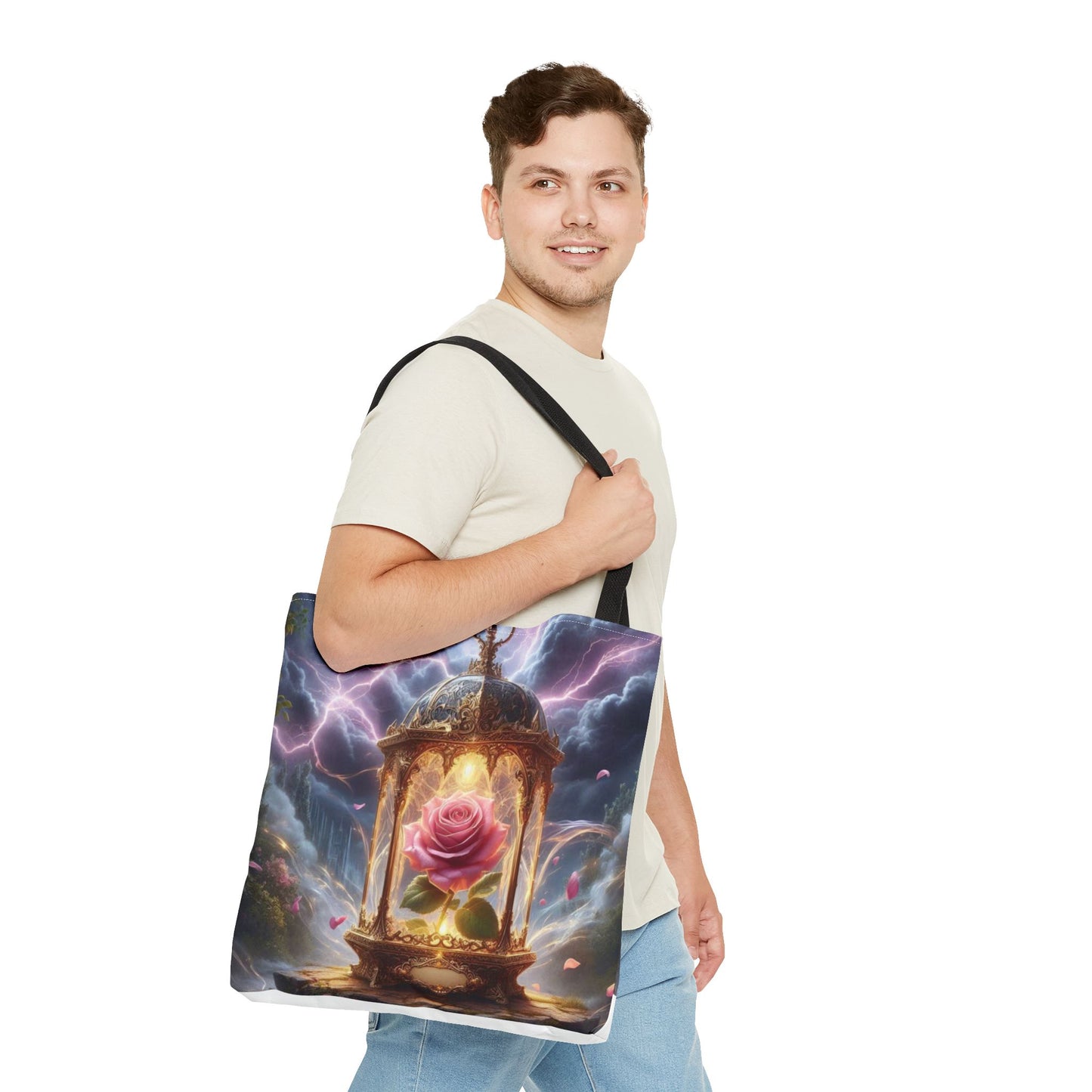 Enchanted Rose Tote Bag - Magical Fairy Tale Inspired Reusable Shopping Bag