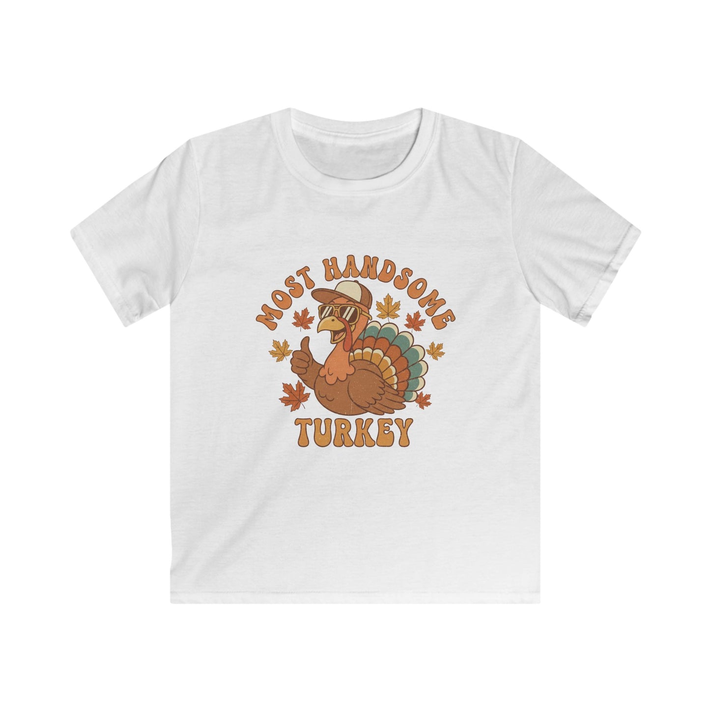 Kids Thanksgiving T-Shirt - Most Handsome Turkey Design