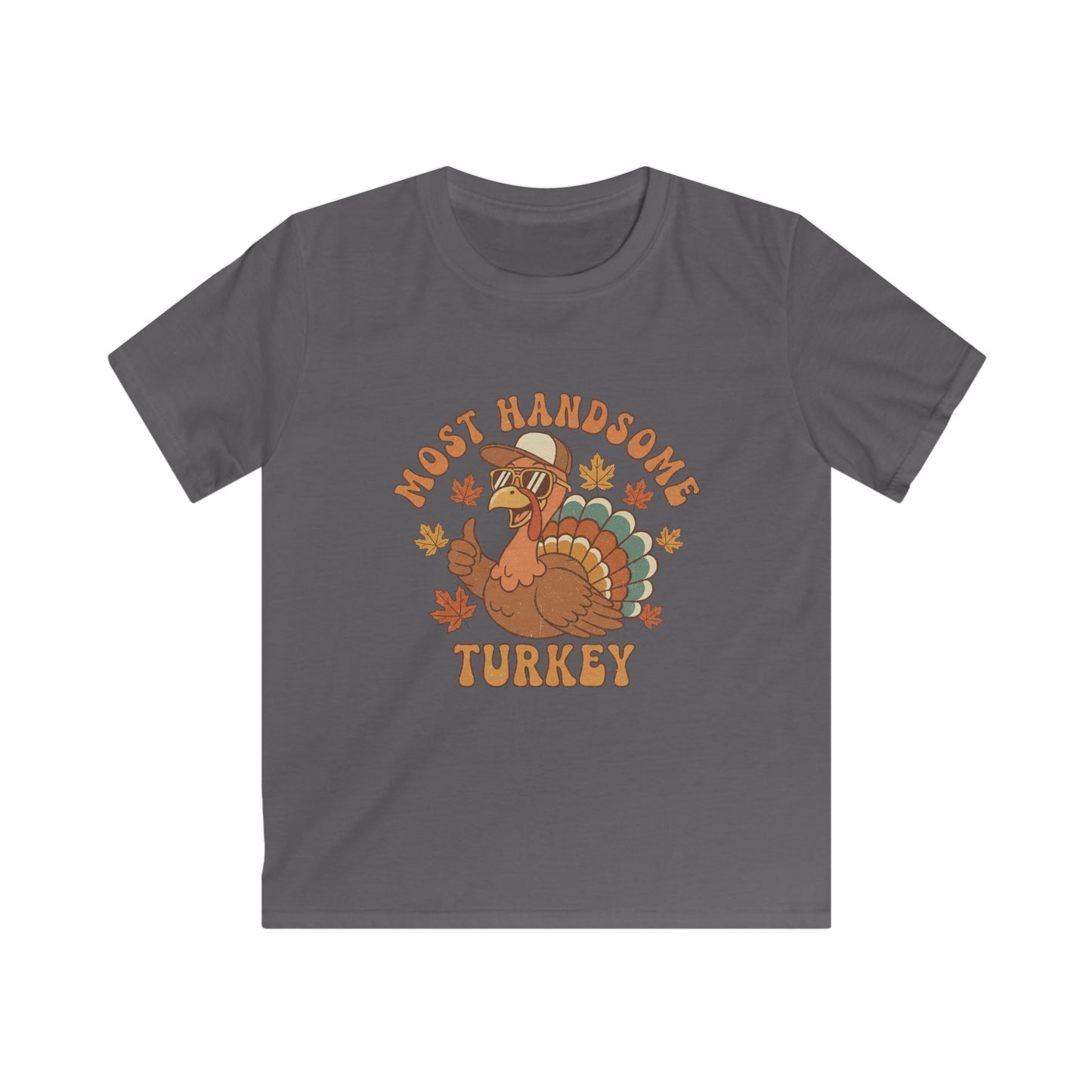 Kids Thanksgiving T-Shirt - Most Handsome Turkey Design