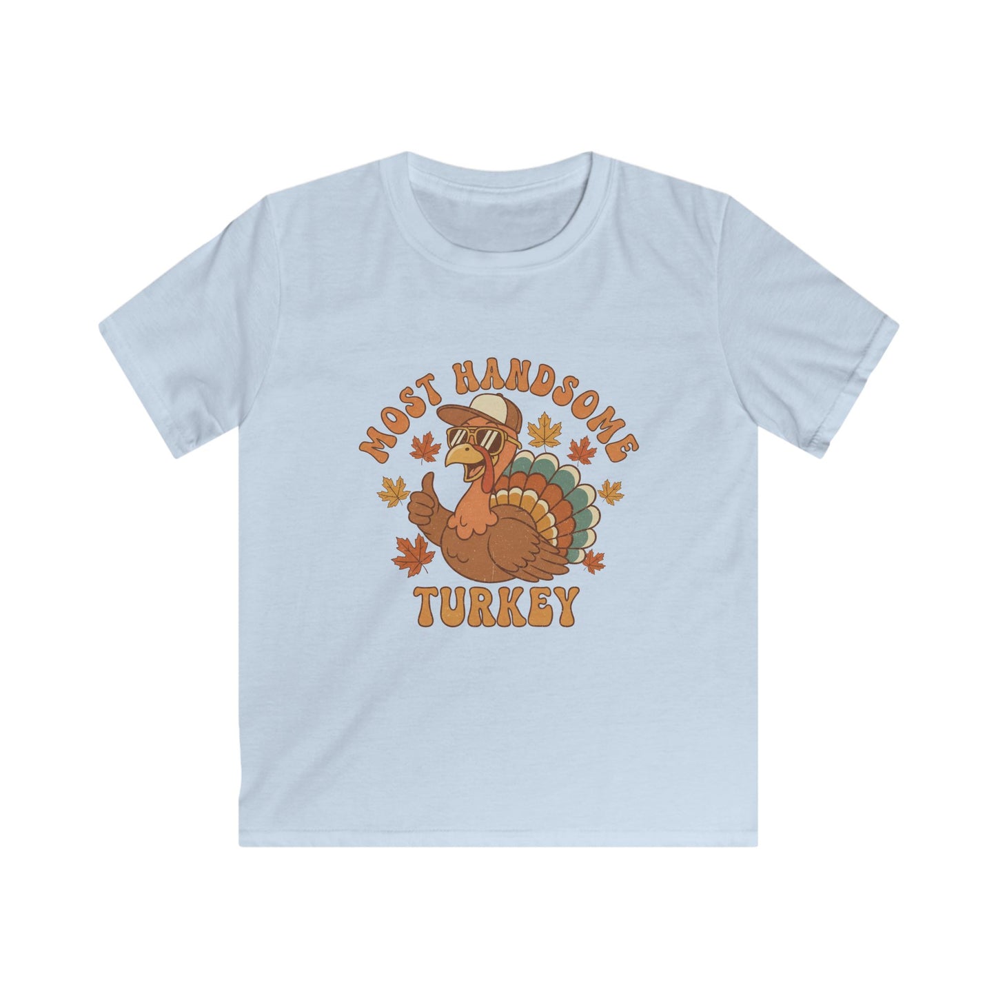 Kids Thanksgiving T-Shirt - Most Handsome Turkey Design
