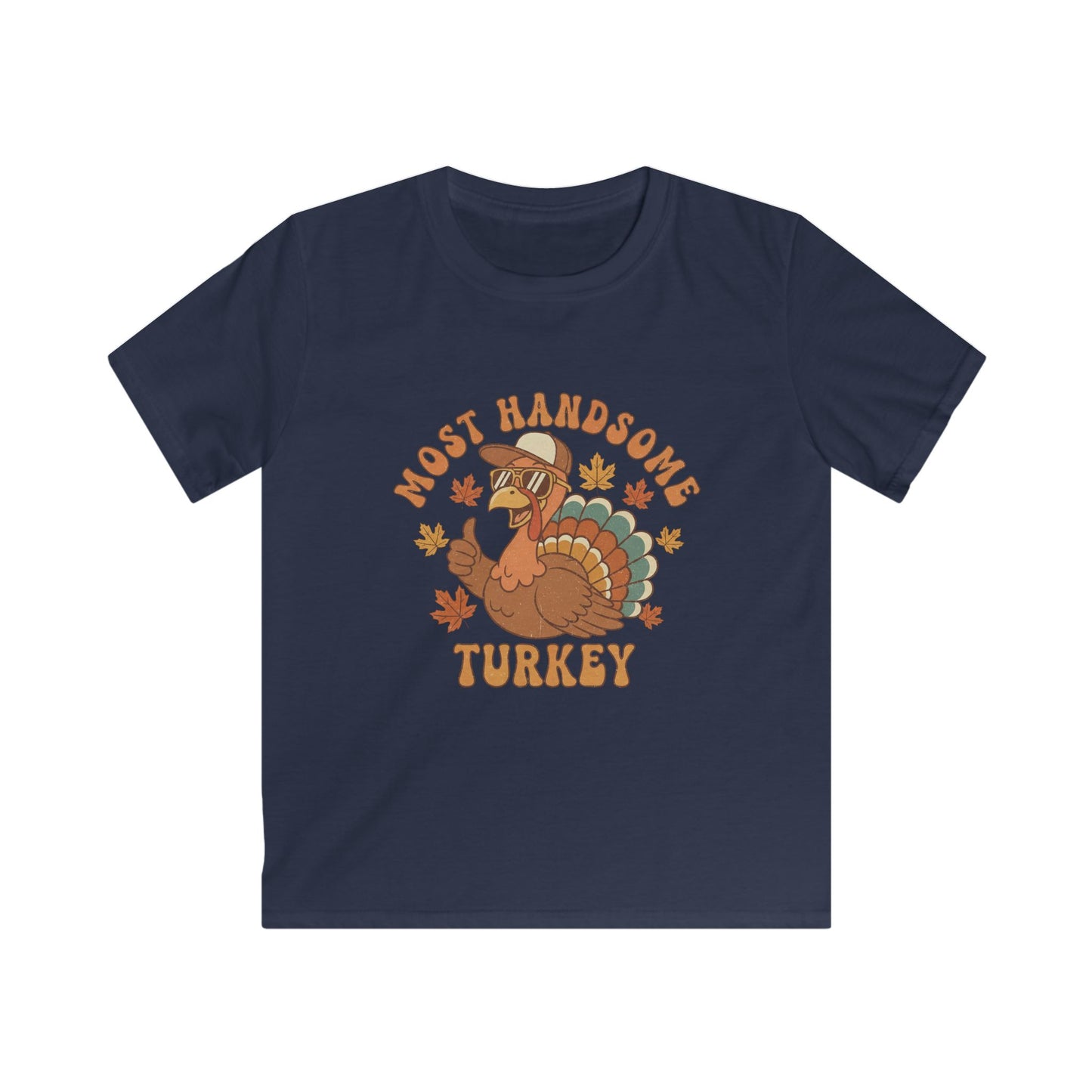 Kids Thanksgiving T-Shirt - Most Handsome Turkey Design