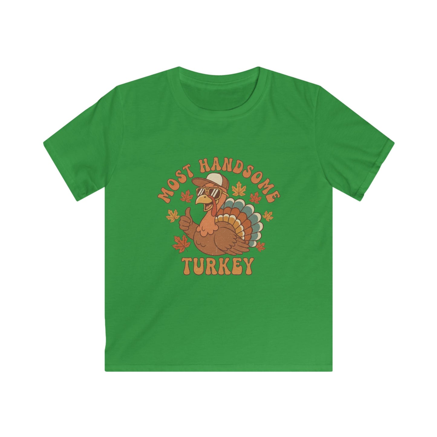 Kids Thanksgiving T-Shirt - Most Handsome Turkey Design