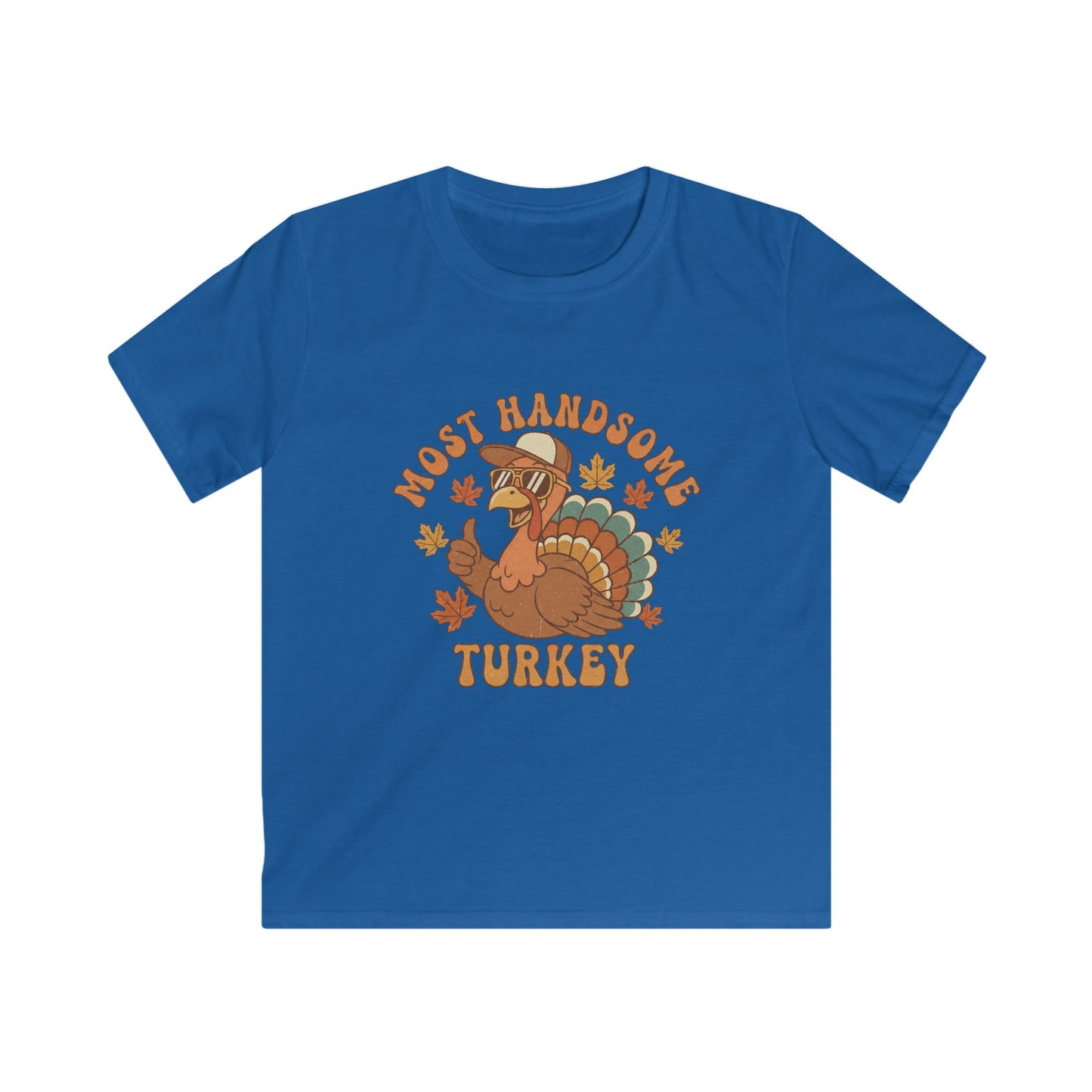 Kids Thanksgiving T-Shirt - Most Handsome Turkey Design