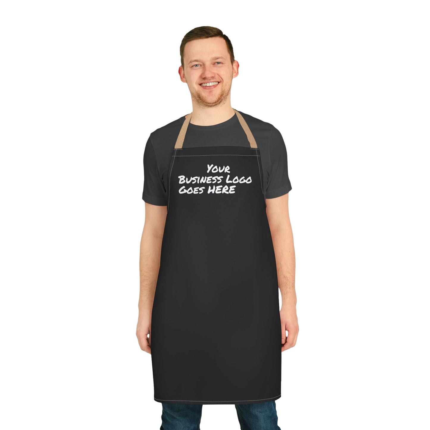 Customizable Black Apron for Chefs, Home Cooking, Barbecues, Gifts, Business Branding, Kitchen Accessories, Unique Design