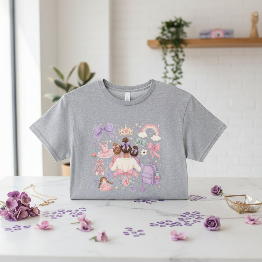 Ballet Mom Handmade Gift-Ready Unisex Graphic T-Shirt showing ballet mom shirt artwork with made to order, gift for her, graphic shirt, product image 2