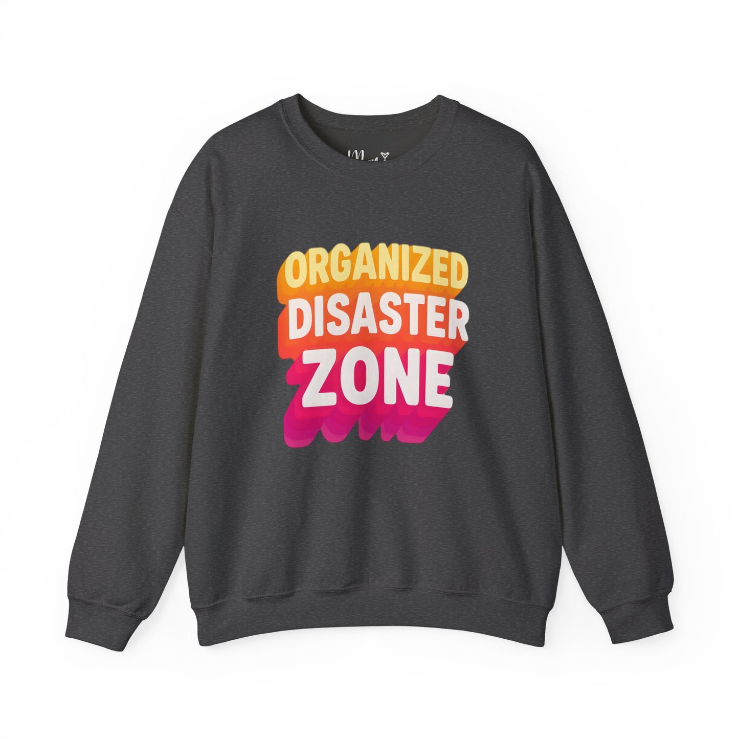 Organized Disaster Zone Funny Crewneck Sweatshirt, Chaotic Life Sweater, Sarcastic Mom Life, Humorous Gift for Her, Retro Style Sweater