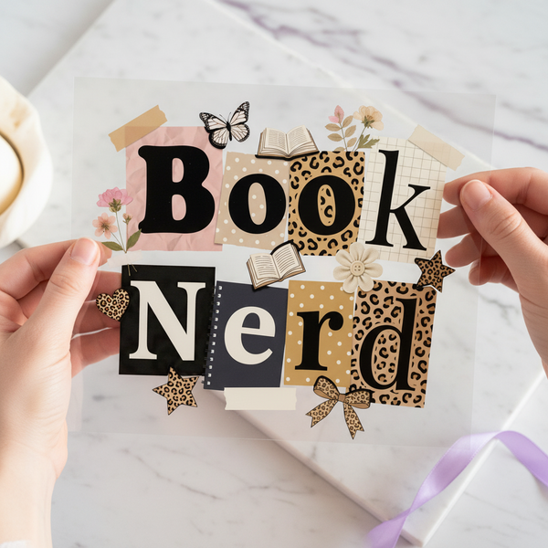 Book Nerd Handmade individual product photo included in the Book Lover Volume 1 five-pack DTF transfer bundle