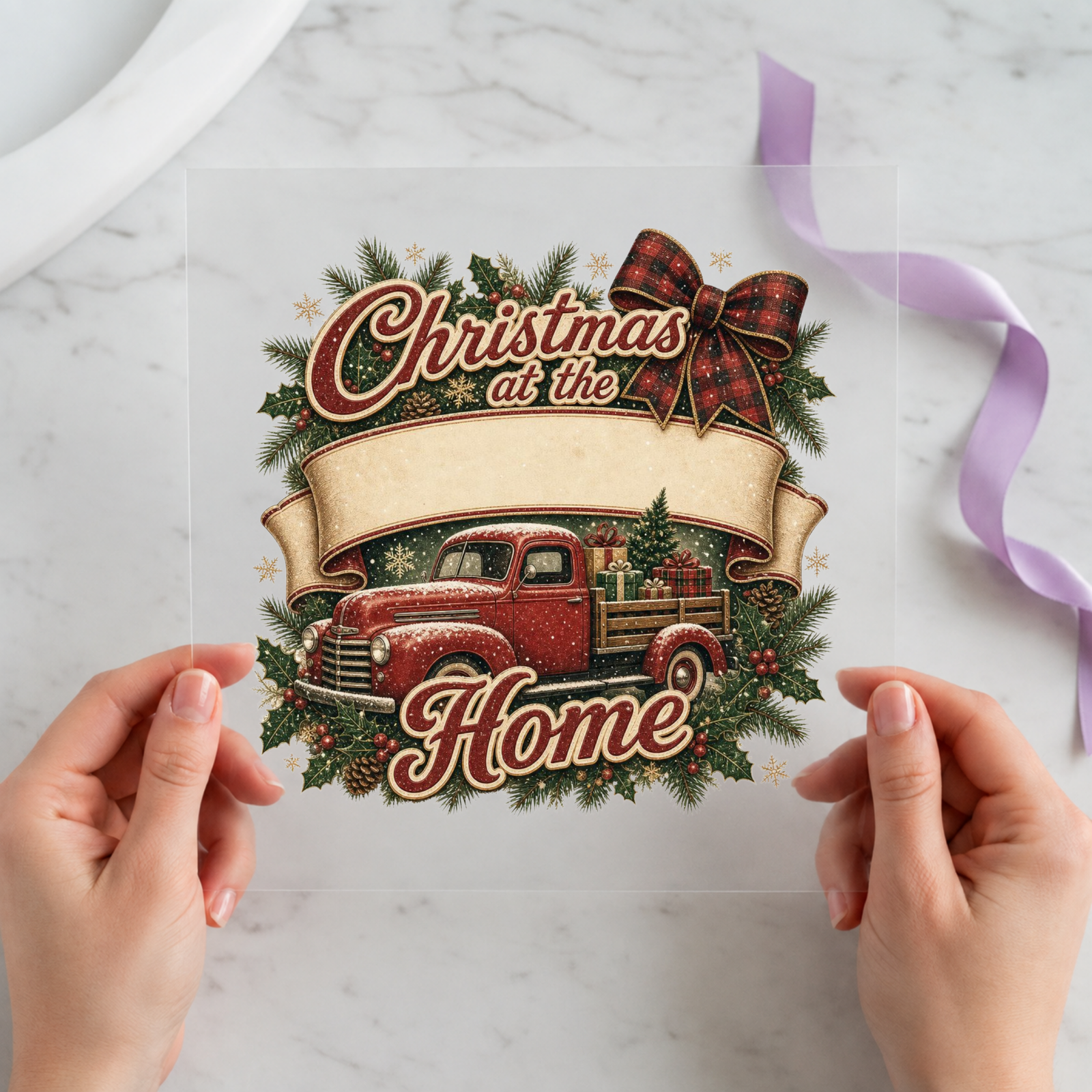 Christmas at the Home Custom Name Christmas DTF transfer design
