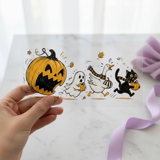 Halloween Goose & Ghost individual product photo included in the Spooky Country Animal Volume 1 five-pack DTF transfer bundle