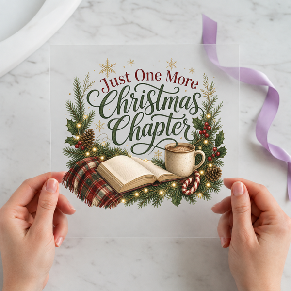 Just One More Christmas Chapter Christmas DTF transfer design