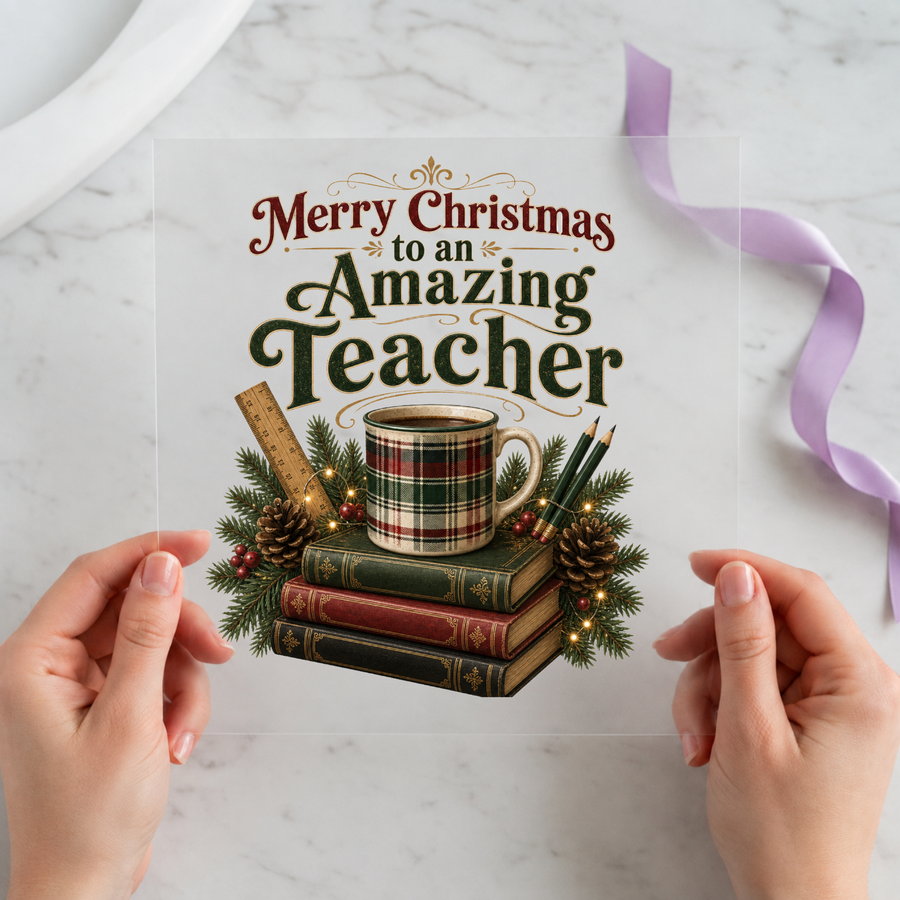 Merry Christmas to an Amazing Teacher Christmas DTF transfer design