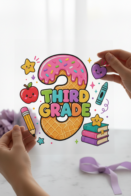 3rd Grade Handmade individual product photo included in the Teacher & School Volume 1 five-pack DTF transfer bundle