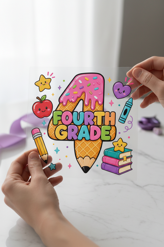 4th Grade Handmade individual product photo included in the Teacher & School Volume 1 five-pack DTF transfer bundle