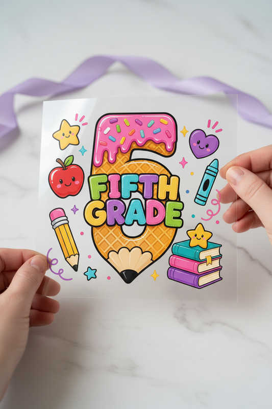 5th Grade Handmade individual product photo included in the Teacher & School Volume 1 five-pack DTF transfer bundle