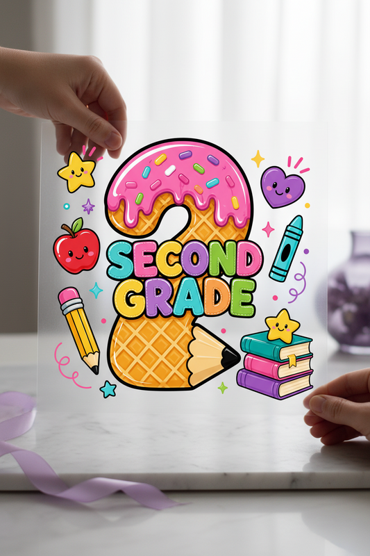 2nd Grade Handmade individual product photo included in the Teacher & School Volume 1 five-pack DTF transfer bundle