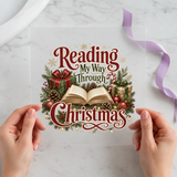 Reading My Way Through Christmas Christmas DTF transfer design